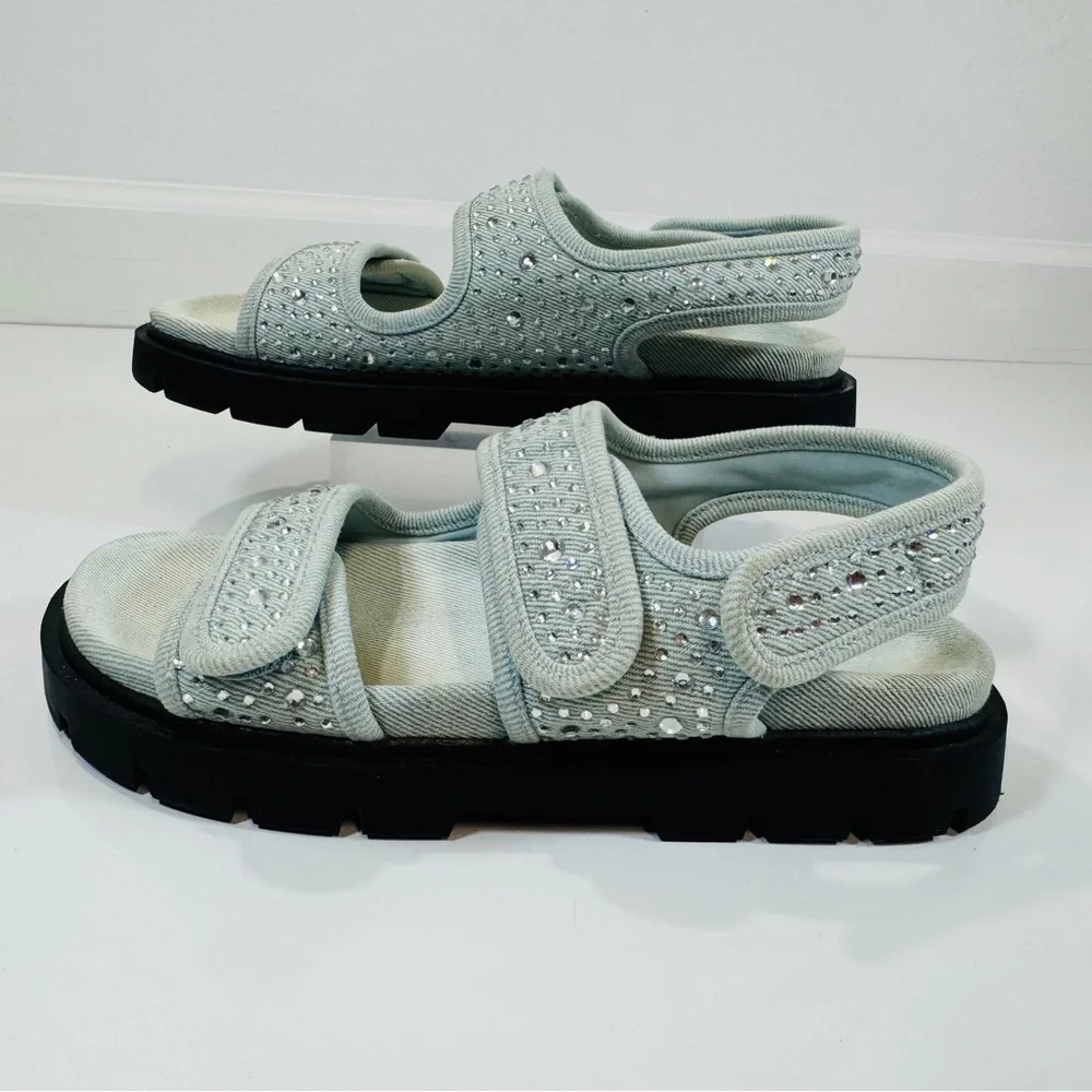Zara Light‎ Blue Sandals with Crystals
